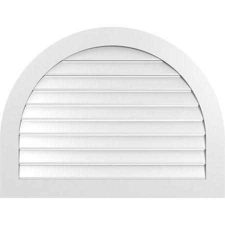 EKENA MILLWORK Round Top Surface Mount PVC Gable Vent: Functional, w/ 3-1/2"W x 1"P Standard Frame, 42"W x 32"H GVPRT42X3201SF